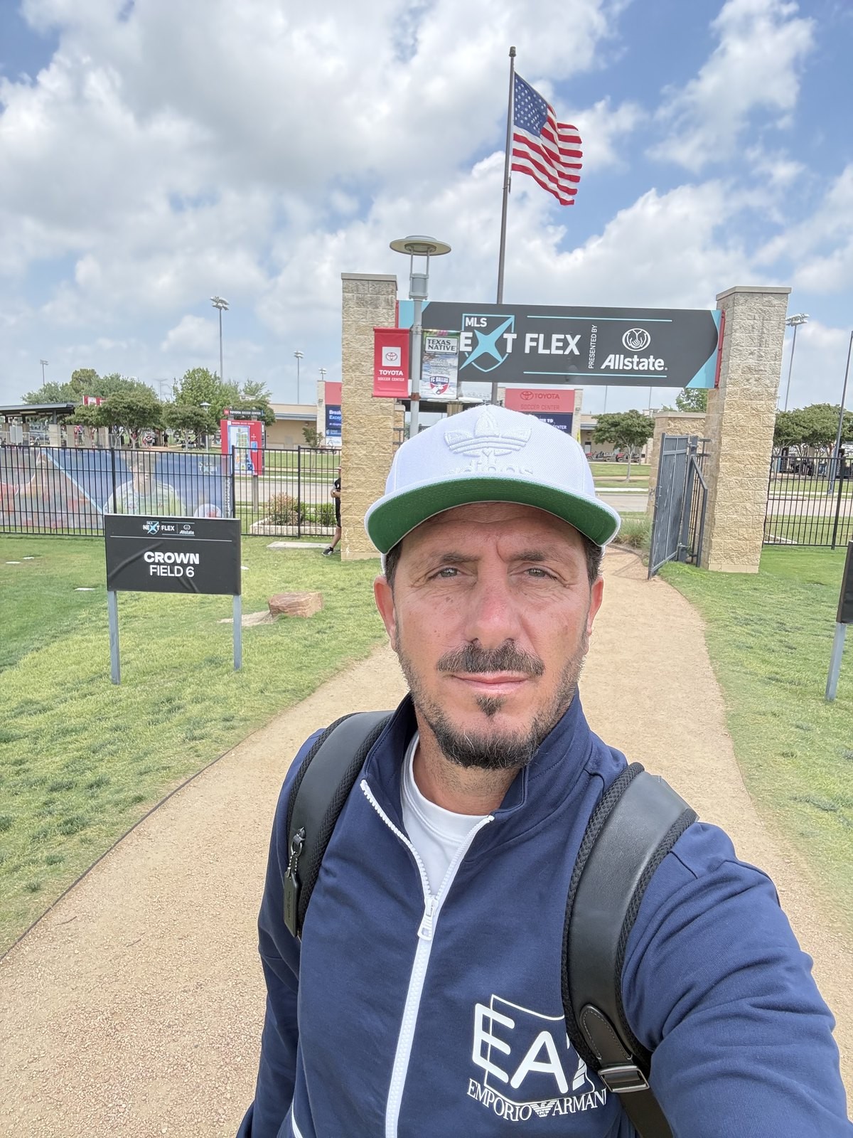 Asterios Themelis at the entrance to MLS NEXT Flex