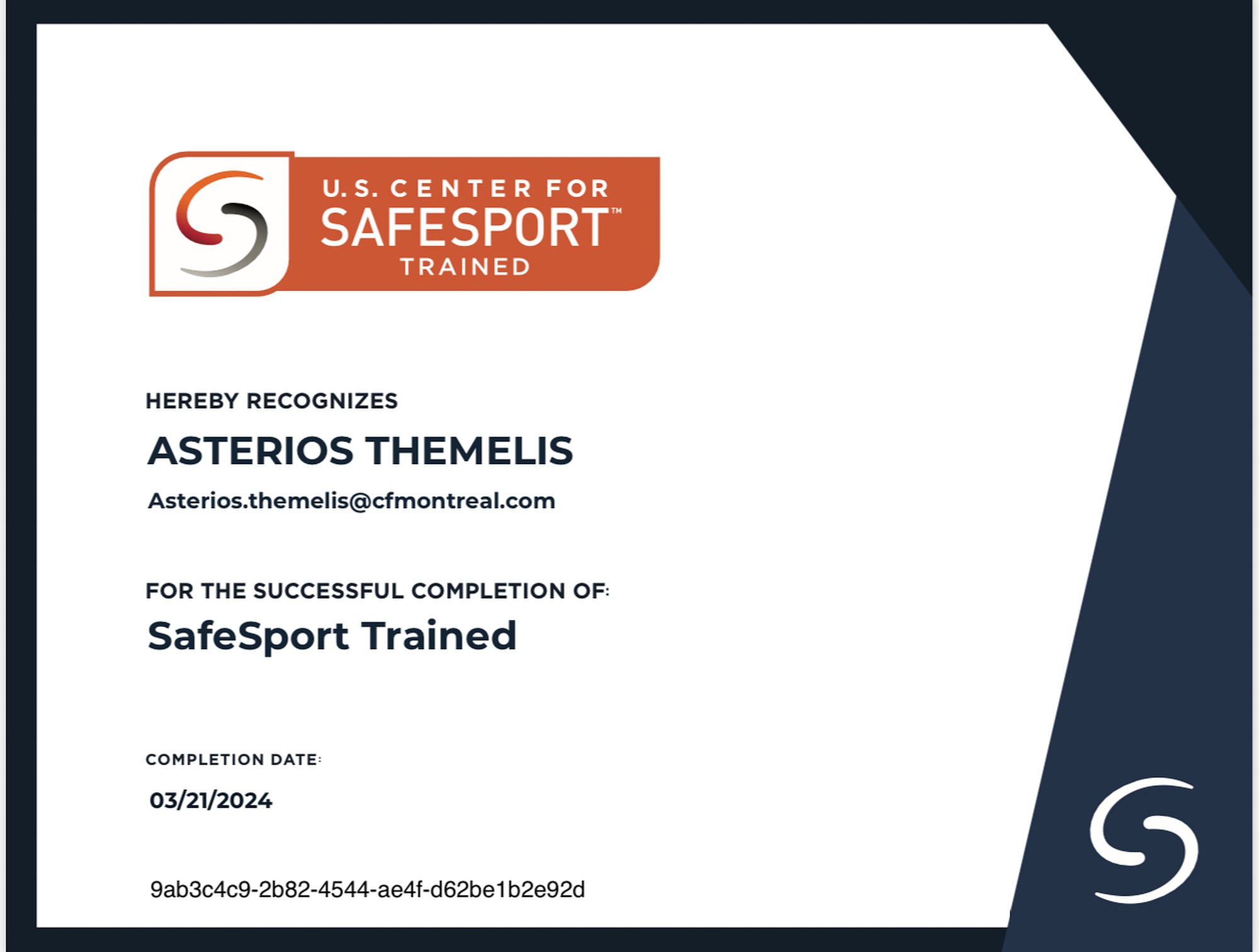 SafeSport Trained