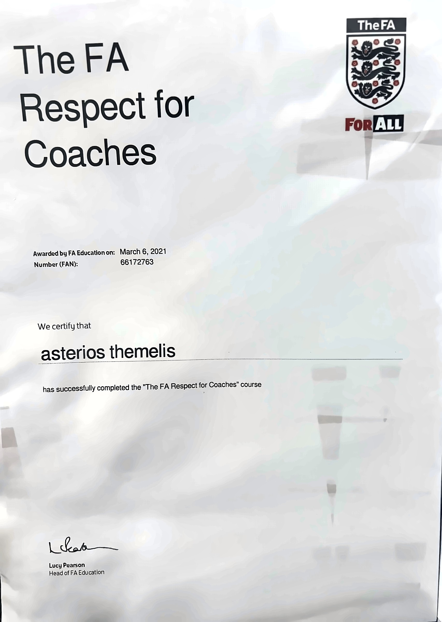 The FA Respect for Coaches