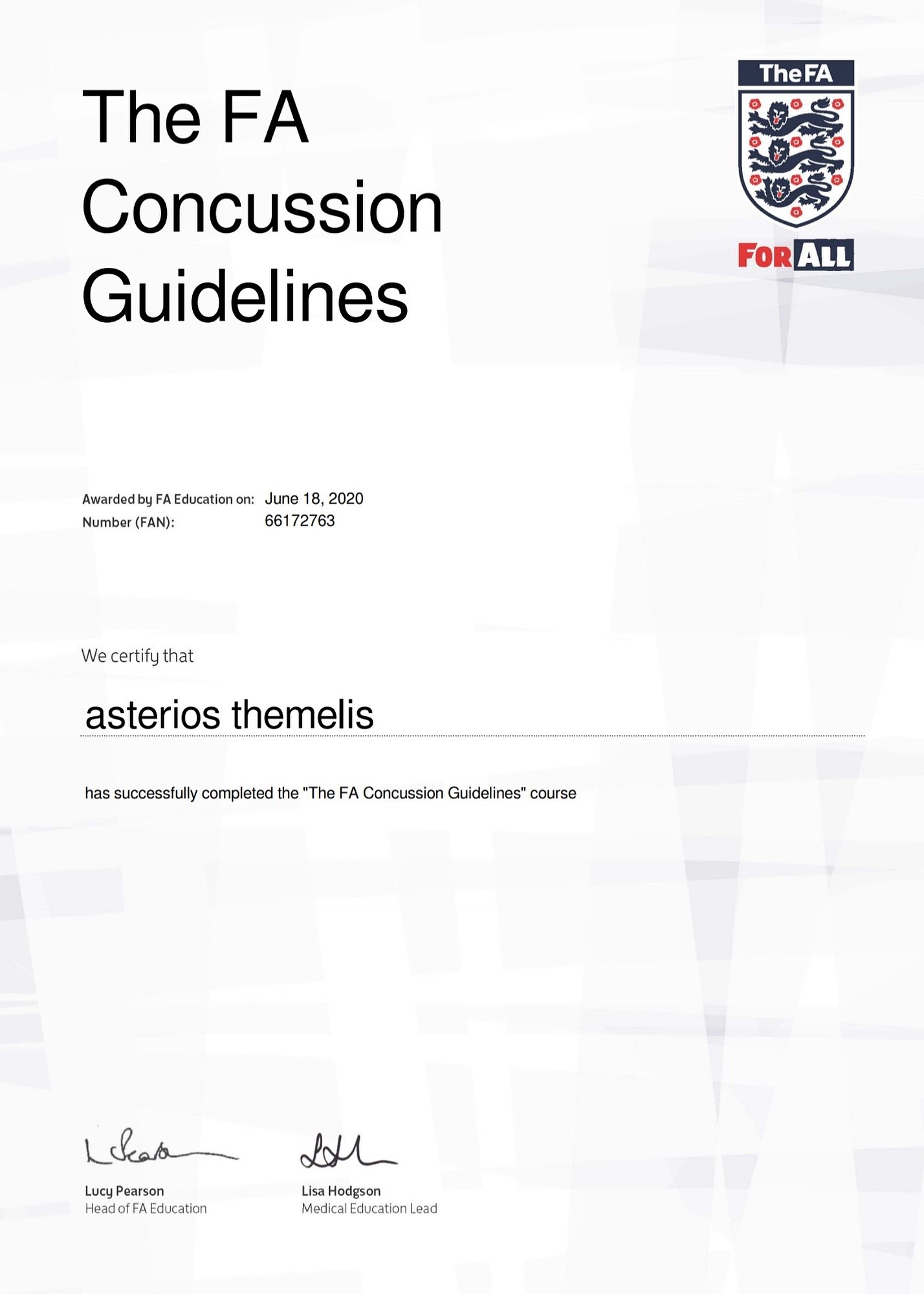 The FA Concussion Guidelines